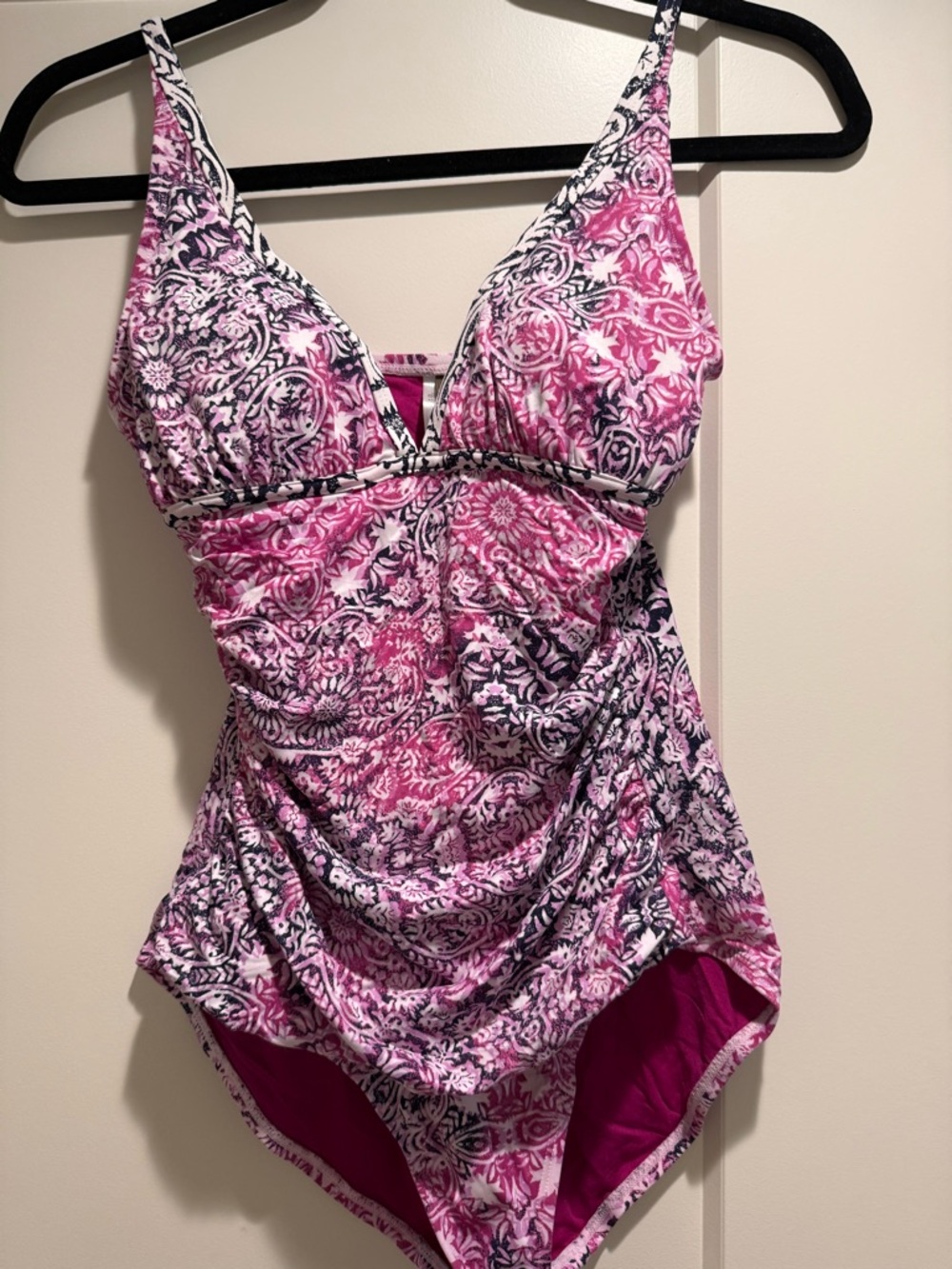Tommy Bahama Pink & White Printed One-Piece Swimsuit with matching kaftan